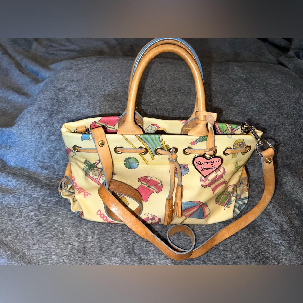 Dooney & Bourke Miami Beach Leather Coated Canvas Magnetic Clasp Bag